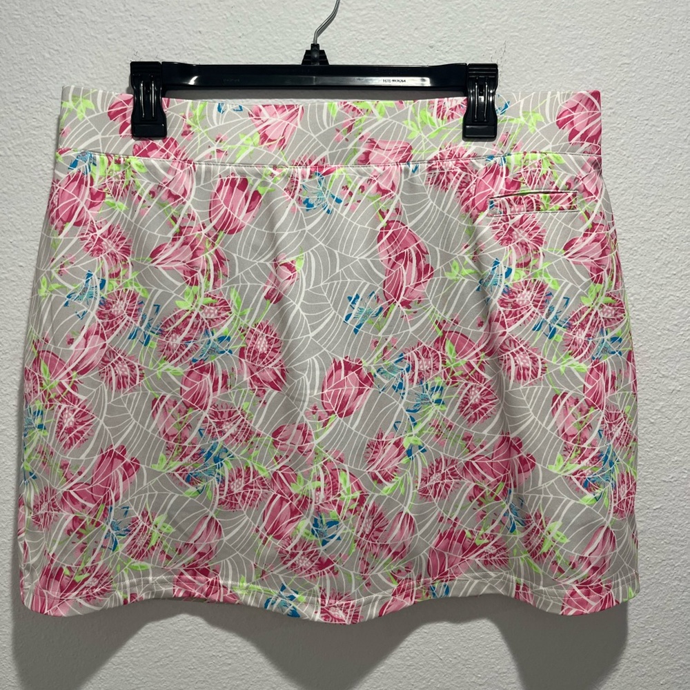 Pebble Beach Pink and Green Floral Golf Skirt